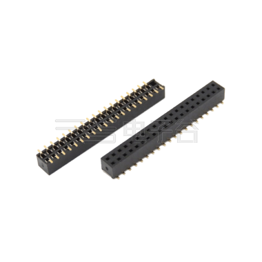 Pitch 2.54mm 180°双排 SMT U型排母2X20Pin 黑色 镀全金G/F