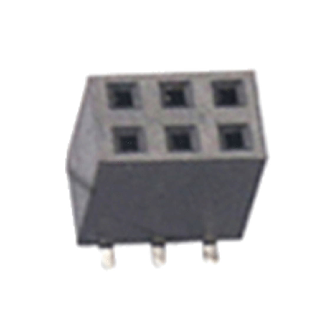 Pitch 2.54mm 180° 双排 SMT U型排母2X03Pin 黑色 镀全金G/F