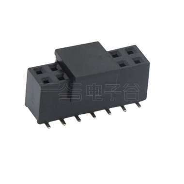 Pitch 2.54mm 180° 双排 SMT U型排母2X07Pin 黑色 镀全金G/F