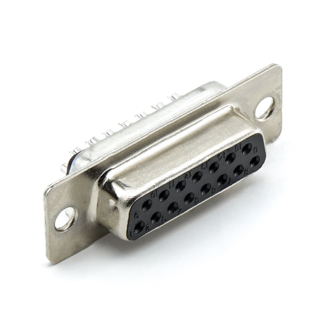 D-SUB DB 15Pin 母头 黑色 焊线式