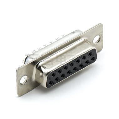 D-SUB DB 15Pin 母头 黑色 焊线式