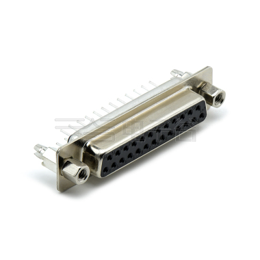 D-SUB DP 25Pin 母头 180°DIP 前铆4.8螺母,后铆6.0鱼叉