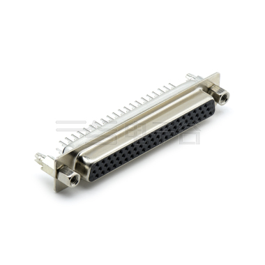 D-SUB HDP 62Pin 母头 180°DIP 黑色 前铆4.8螺母,后铆6.0鱼叉