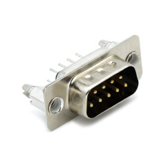 D-Sub DP 9P/M 180°DIP 后铆6.0铜柱