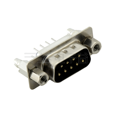 D-SUB DP 9Pin 公头 180°DIP 黑色 前铆5.8螺母,后铆6.0鱼叉