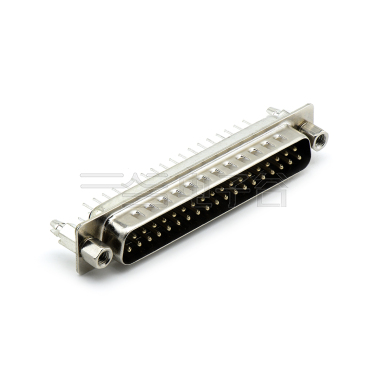 D-SUB DP 37Pin 公头 180°DIP 黑色 前铆4.8螺母,后铆6.0鱼叉
