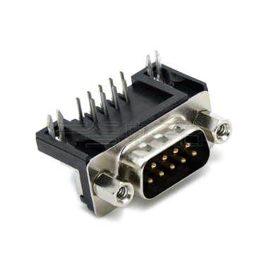 D-Sub DR 8.08 90°DIP 9P/M 铆锁