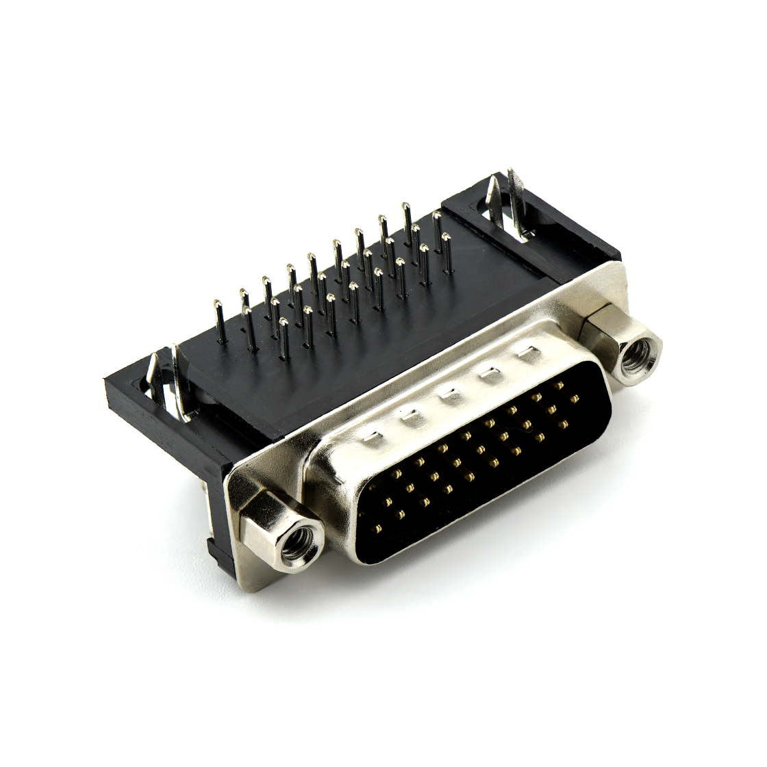 D-SUB HDR 8.89 26Pin 公头 90°DIP 黑色 叉锁 4.8螺丝