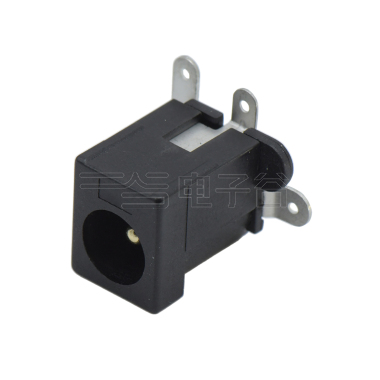 DC POWER JACK 180°SMT PA9T黑胶 端子镀锡 直径2.0 电路图A型