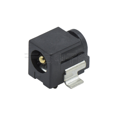 DC POWER JACK 90°SMT PA9T黑胶 端子镀银 直径1.10 电路图A型