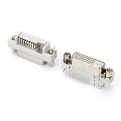 DVI 24+1 白胶 铆锁 90°DIP 4.8螺丝 针长2.50MM(鱼叉开口2.2MM)