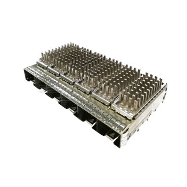 高频高速I/O类光口连接器cage SFP+ 端口1×6 带散热片(总高18.00mm)