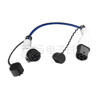 单相交流充电枪 美标车端+欧标桩端 32A/250V 单相 TPU蓝色线缆 线长5米