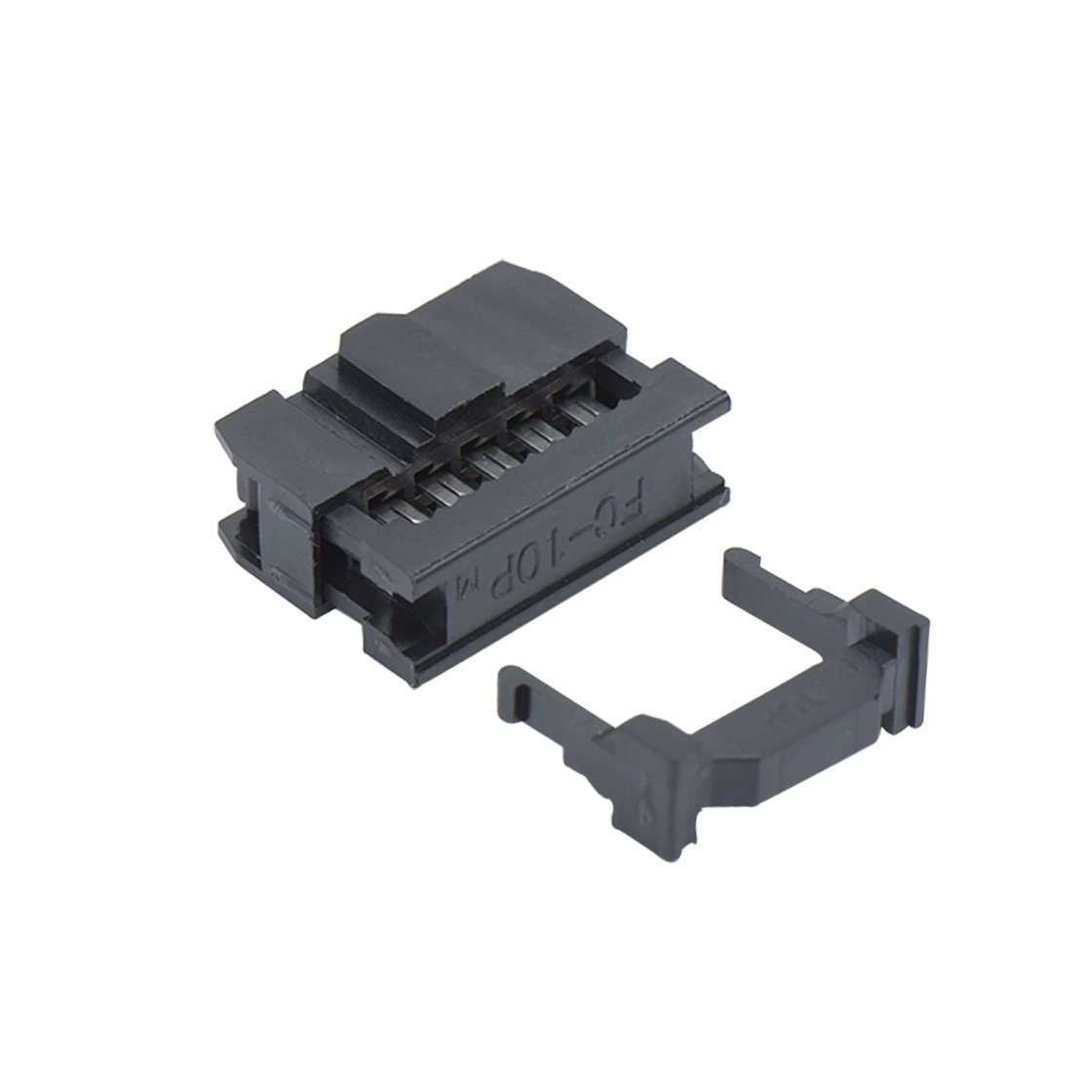 Pitch 2.54mm 180° 双排 DIP IDC 三件套 2X5P 黑色 镀半金G/F