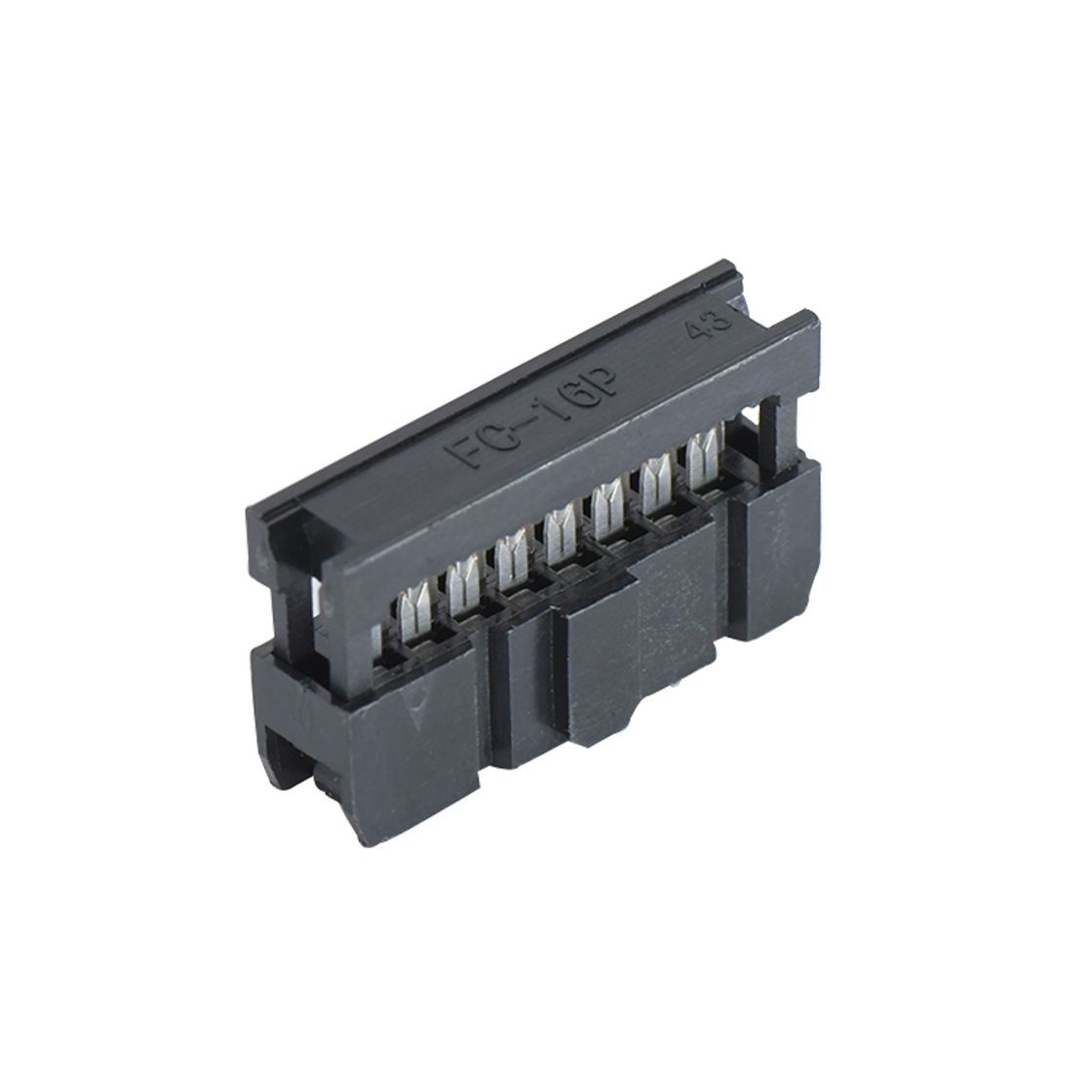 Pitch 2.54mm 180° 双排 DIP IDC 三件套 2X8P 黑色 镀半金G/F