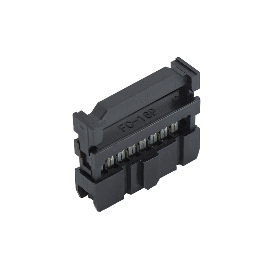 Pitch 2.54mm 180° 双排 DIP IDC 三件套 2X8P 黑色 镀半金G/F