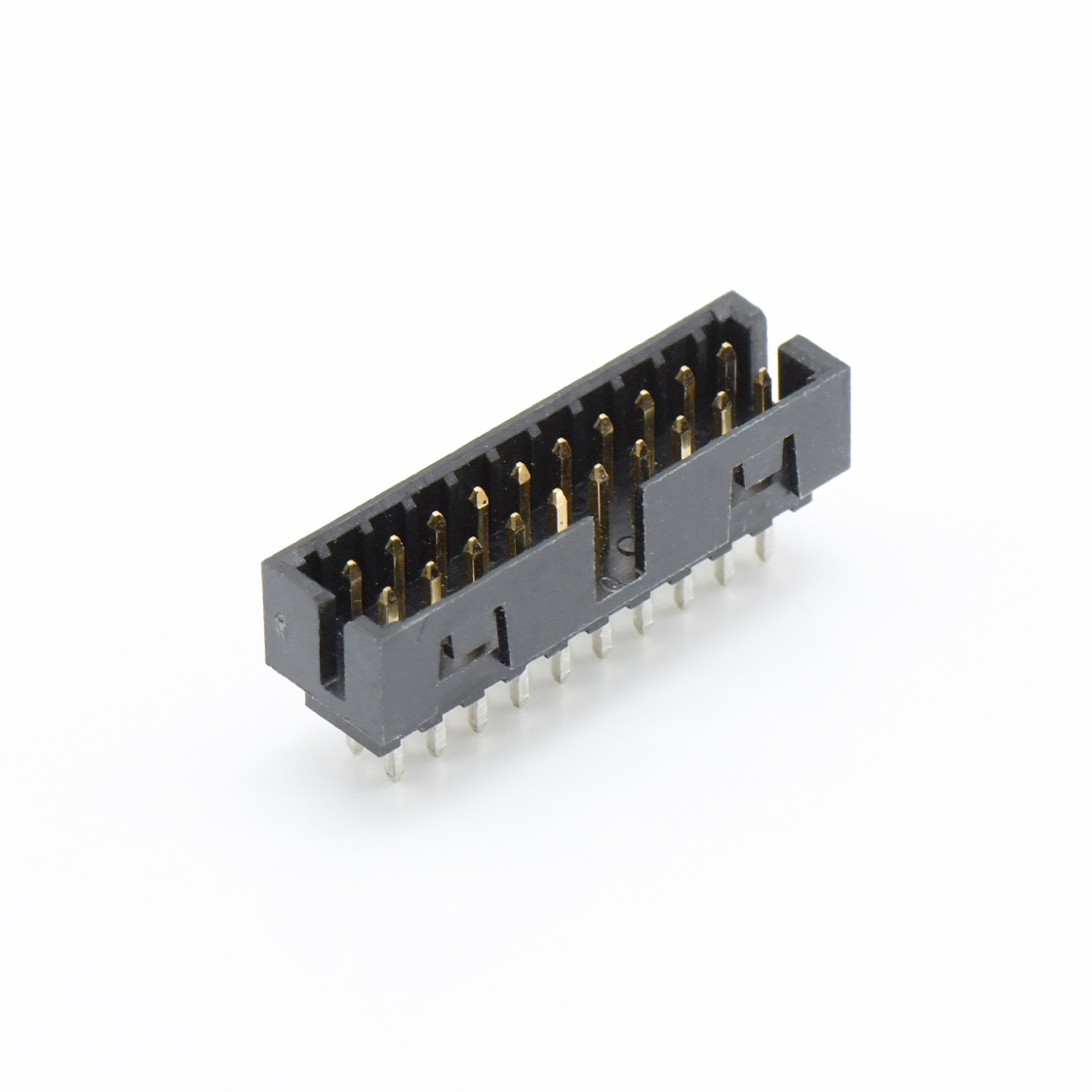 Pitch 2.0mm 简牛 塑高6.4 180度 带窗口 2X10Pin 黑色 镀全金G/F