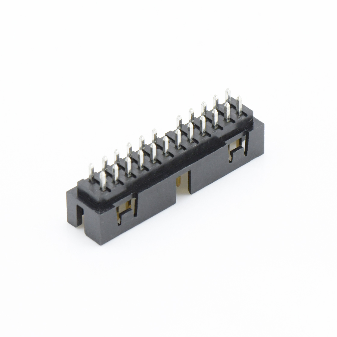 Pitch 2.0mm 简牛 塑高6.4 180度 带窗口 2X12Pin 黑色 镀全金G/F