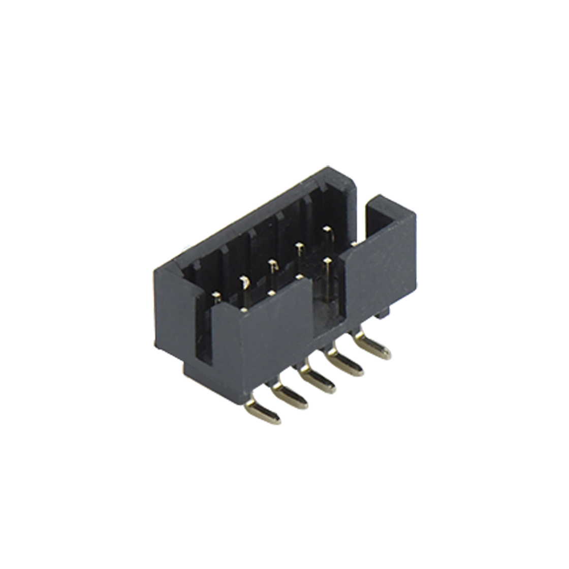Pitch 2.0mm 简牛 塑高6.4 90度 带窗口 2X05Pin 黑色 镀全金G/F