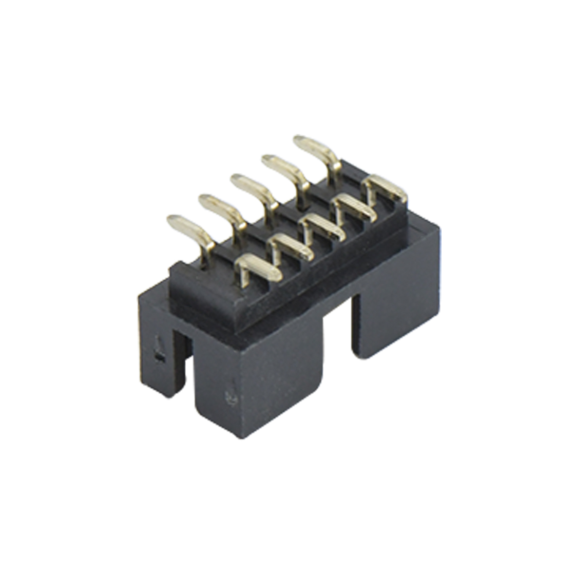 Pitch 2.0mm 简牛 塑高6.4 90度 带窗口 2X05Pin 黑色 镀全金G/F