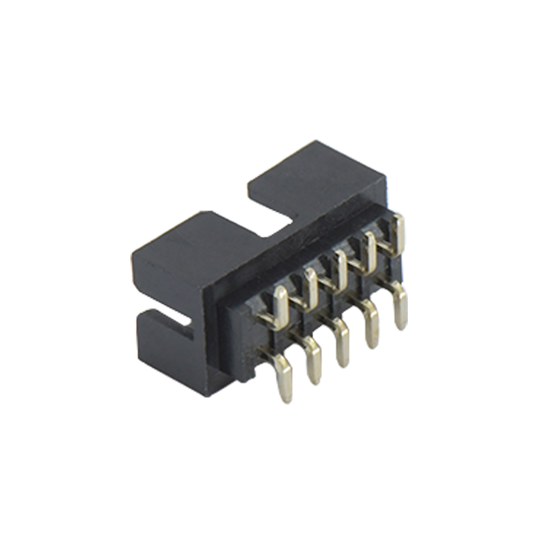Pitch 2.0mm 简牛 塑高6.4 90度 带窗口 2X05Pin 黑色 镀全金G/F