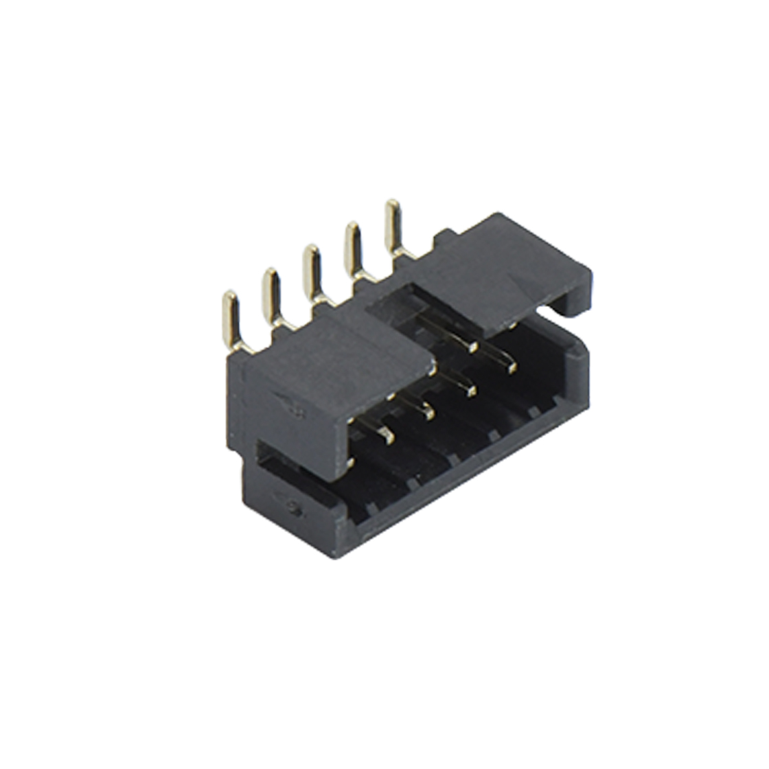Pitch 2.0mm 简牛 塑高6.4 90度 带窗口 2X05Pin 黑色 镀全金G/F