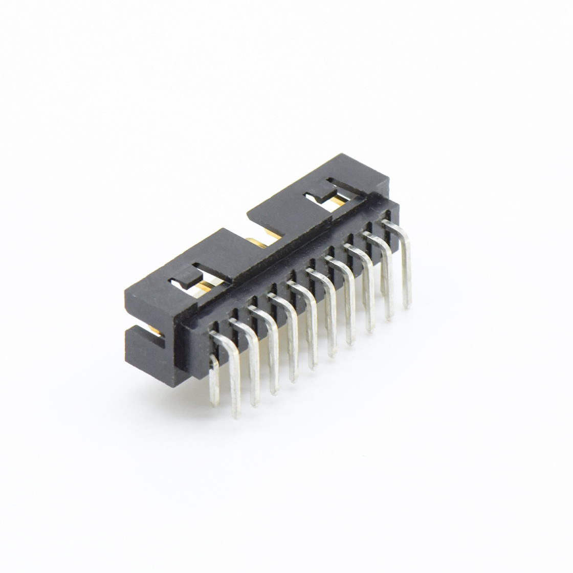 Pitch 2.0mm 简牛 塑高6.4 90度 带窗口 2X10Pin 黑色 镀全金G/F