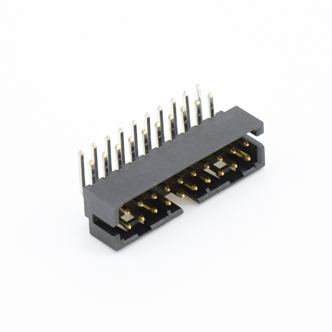 Pitch 2.0mm 简牛 塑高6.4 90度 带窗口 2X10Pin 黑色 镀全金G/F