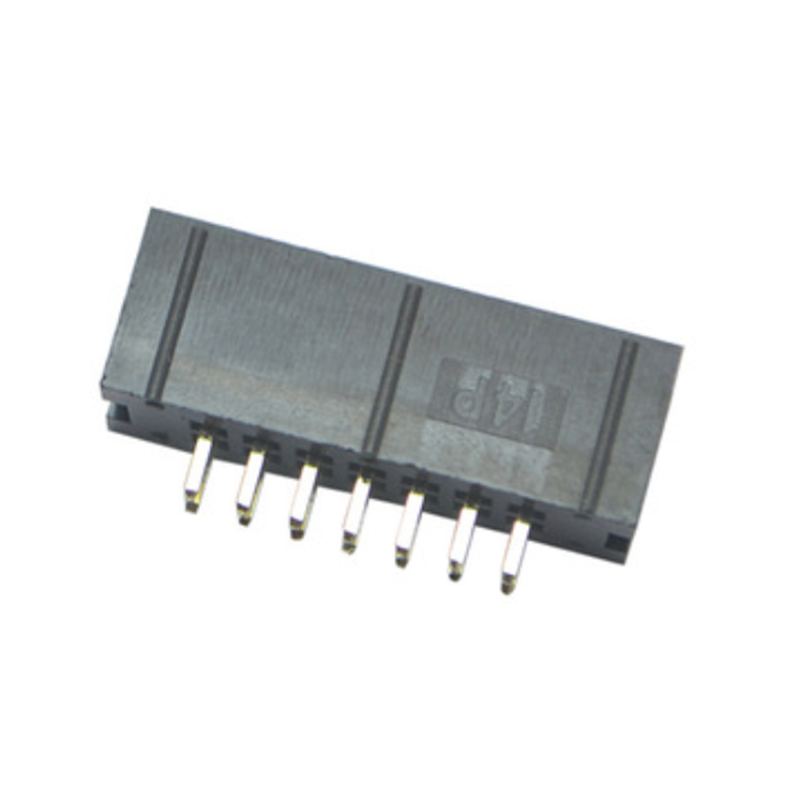 Pitch 2.54mm 180° 双排 DIP 简牛 PC:3.3MM 2X07Pin 黑色 镀全金G/F