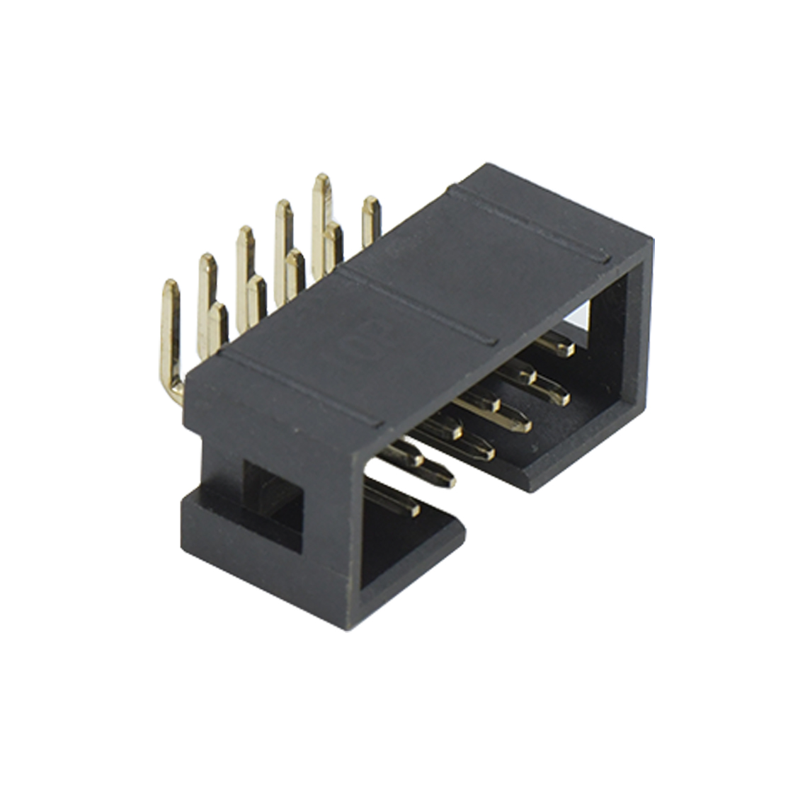 Pitch 2.54mm 90º 双排 DIP 简牛2X5Pin 黑色9T无卤 镀全金G/F