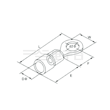 尼龙绝缘O形连续端子 RVN3.5-6 镀锡连续端子 螺栓孔径M6 接线2.5-4.0mm²(14-12AWG) 黑色