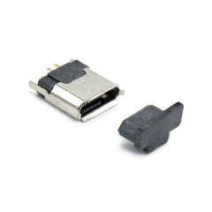 Micro USB 5P/F B Type 立插 L=6.3mm 加CAP盖