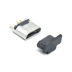 Micro USB 5P/F B Type 立插无边 加CAP盖