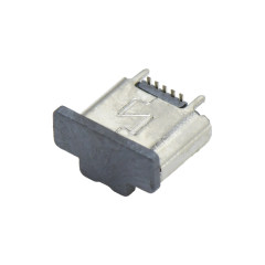 MICRO USB 5P/F B TYPE 立贴 三脚插板 有边 L=5.15mm