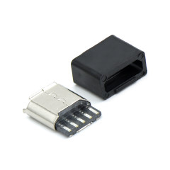 Micro USB 5P/F B Type 焊线式+护套