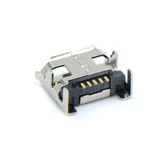 MICRO USB 5P/F B TYPE SMT 四脚插板 脚高0.8mm 无边有柱