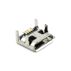 Micro USB 5P/F B Type四脚插板 DIP7.15(1.55×0.9)mm端子加长0