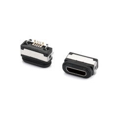 Micro USB2.0 5P/F SMT贴板式 前插后贴 插板脚中心距10.3mm 防水IPX8