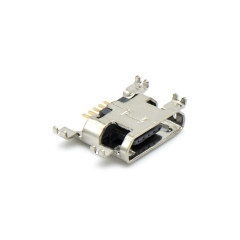 Micro USB 5P/F B Type 四脚沉板1.2mm带1.5mm插板0.65mm深