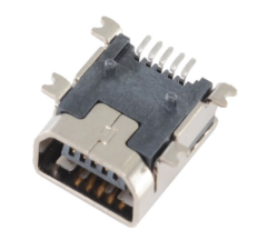 MINI USB 5P/F AB TYPE SMT贴板式 四脚贴板 有柱