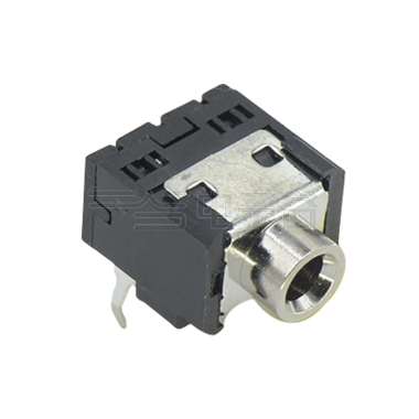 3.5 POWER JACK 90°DIP 15.1×12×9 PA9T黑胶 端子镀银