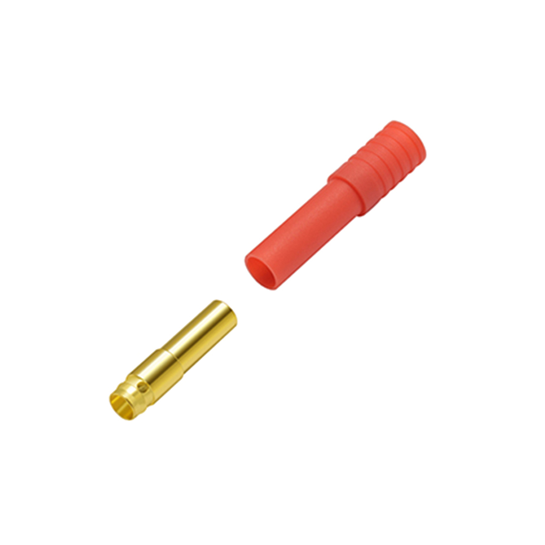 4.0mm香蕉插头:单PIN公壳母端 红色