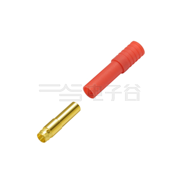 4.0mm香蕉插头:单PIN公壳母端 红色