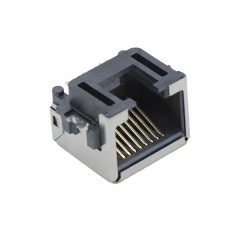 RJ45 8P8C 反向 SMT沉板式8.6mm 带壳全包 无灯 两脚插板
