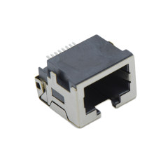 RJ45 8P8C SMT沉板式8.5mm 带壳全包 无灯 两脚插板