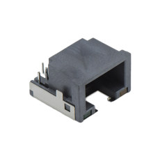 RJ45 8P8C DIP沉板式4.3mm 带壳半包 两脚插板 带灯(左琥珀右绿)