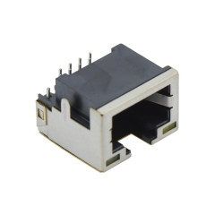 RJ45 8P8C DIP沉板式4.2mm 带壳全包 带灯(左黄右绿)