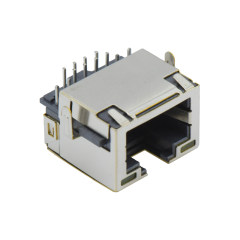 RJ45 8P8C DIP沉板式3.0mm 带壳全包 带灯(左黄右绿)