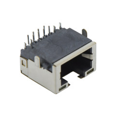 RJ45 8P8C DIP沉板式8.8mm 带壳全包 带灯(左黄右绿)