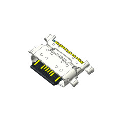 TYPE C 16P/F SMT沉板式1.58mm 四脚插板 两脚中心距11.3mm 防水IPX7